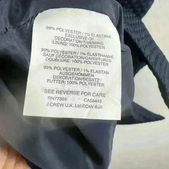 J Crew Portfolio Textured Navy Blue Classic Sheath Dress F0791 Size 4 - Picture 10 of 11